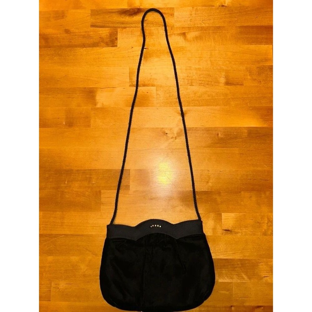 Girls Black Velvet Over Shoulder Purse